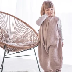 Julius Zöllner Muslin Jumper Slaapoverall - Sand - Maat 80