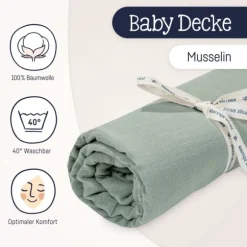 Julius Zöllner Muslin Wiegdeken - Sand - 70×100 cm