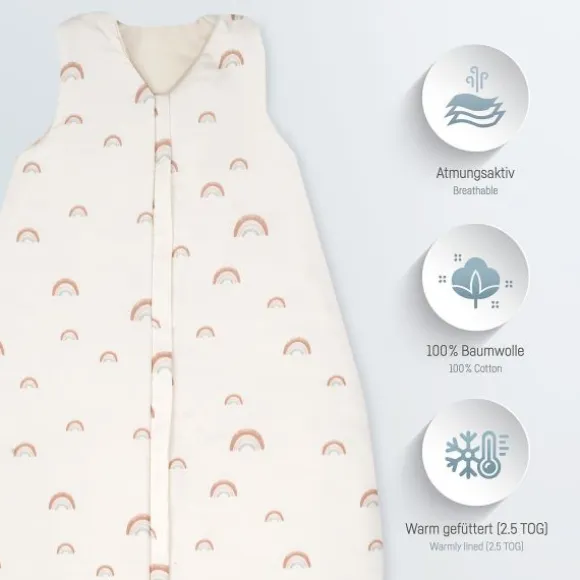 Julius Zöllner Organic Slaapzak – Roze – Birdy – Maat 70