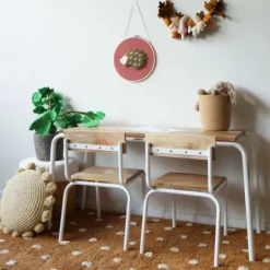 KidsDepot Stoelen - Original Set van 2 - Walnoot/Beige