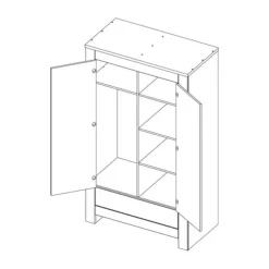 Kidsmill Alaska Hoogglans 2-Deurs Kledingkast Wit