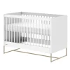 Kidsmill Intense II Babykamer Wit / Patinated Brass | Ledikant 60 x 120 cm + Commode