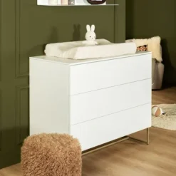 Kidsmill Intense II Babykamer Wit / Patinated Brass | Ledikant 60 x 120 cm + Commode