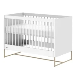 Kidsmill Intense II Babykamer Wit / Patinated Brass | Ledikant 60 x 120 cm + Commode