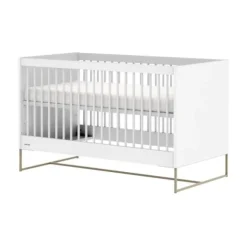 Kidsmill Intense II Babykamer Wit / Patinated Brass | Ledikant 60 x 120 cm + Commode