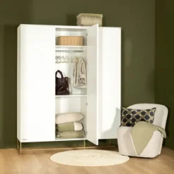 Kidsmill Intense II Babykamer Wit / Patinated Brass | Ledikant 60 x 120 cm + Commode