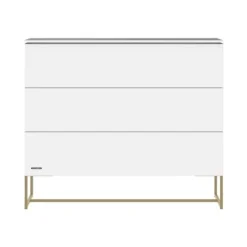 Kidsmill Intense II Babykamer Wit / Patinated Brass | Ledikant 60 x 120 cm + Commode