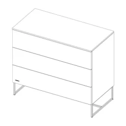 Kidsmill Intense II Commode 3L Mat Wit - Zwart - Marmer Zwart