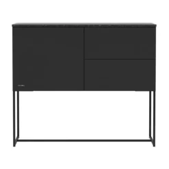 Kidsmill Intense II Commode 1D / 2L Mat Zwart - Zwart - Marmer Zwart