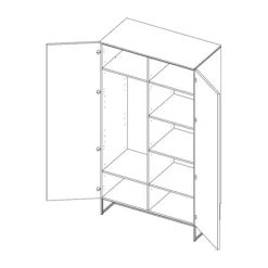 Kidsmill Intense II Kledingkast 2-Deurs Mat Zwart - Zwart - Marmer Zwart