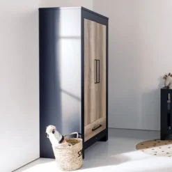 Kidsmill Long Island Kledingkast 2-Deurs Zwart / Oldwood