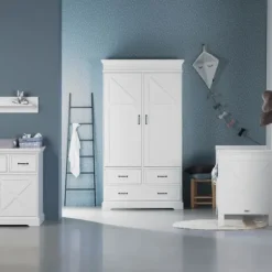 Kidsmill Savigno Kledingkast 2-Deurs Met Kruis Wit