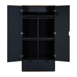 Kidsmill Sepp Kledingkast 2-Deurs Antraciet / Beuken