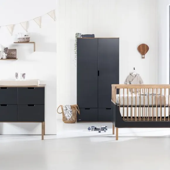 Kidsmill Sepp Kledingkast 2-Deurs Antraciet / Beuken