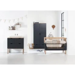 Kidsmill Sepp Kledingkast 2-Deurs Antraciet / Beuken