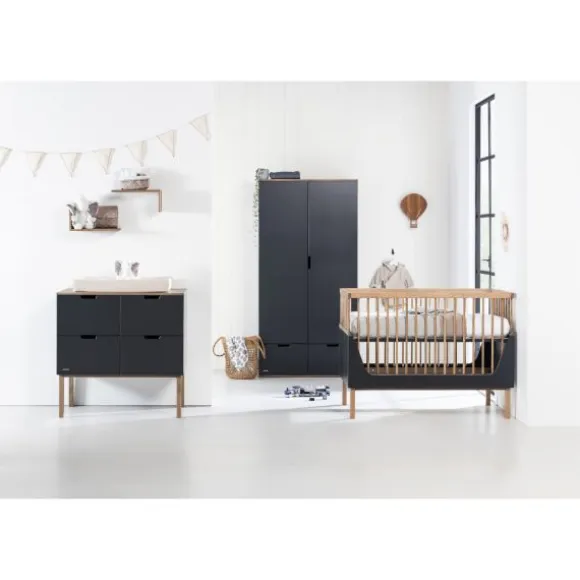 Kidsmill Sepp Kledingkast 2-Deurs Antraciet / Beuken