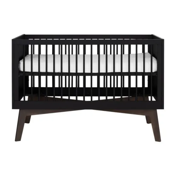 Kidsmill Sixties Babybed Zwart Mat / Walnoot 70 x 140 cm