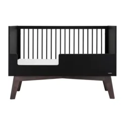 Kidsmill Sixties Babybed Zwart Mat / Walnoot 70 x 140 cm