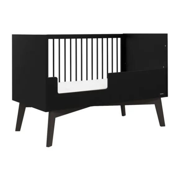 Kidsmill Sixties Babybed Zwart Mat / Walnoot 70 x 140 cm