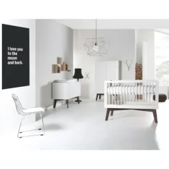 Kidsmill Sixties Babybed Wit Mat / Walnoot 60 x 120 cm