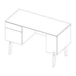 Kidsmill Sixties Bureau Wit Mat / Naturel