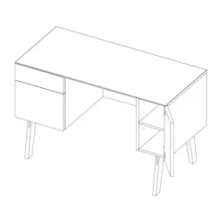 Kidsmill Sixties Bureau Wit Mat / Naturel