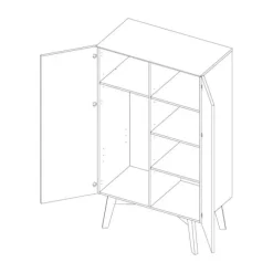 Kidsmill Sixties Kledingkast 2-Deurs Wit Mat / Walnoot