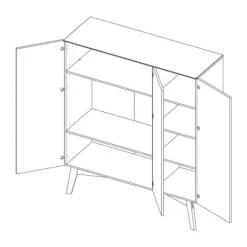 Kidsmill Sixties Kledingkast 3-deurs Wit Mat / Naturel