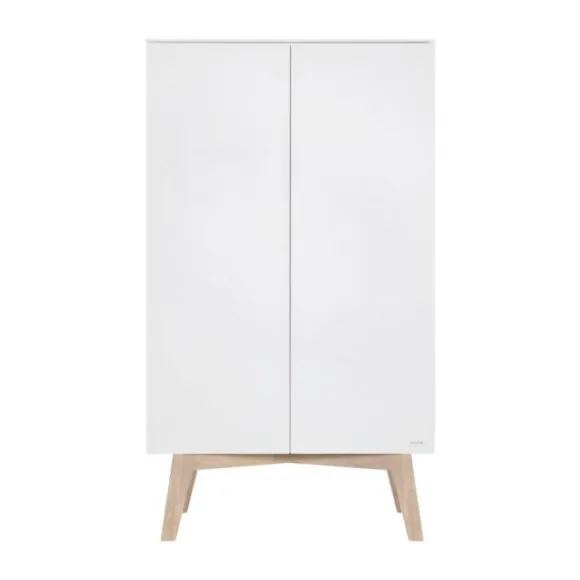 Kidsmill Sixties Kledingkast 2-Deurs Wit Mat / Naturel