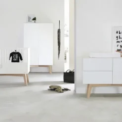 Kidsmill Sixties Kledingkast 2-Deurs Wit Mat / Naturel