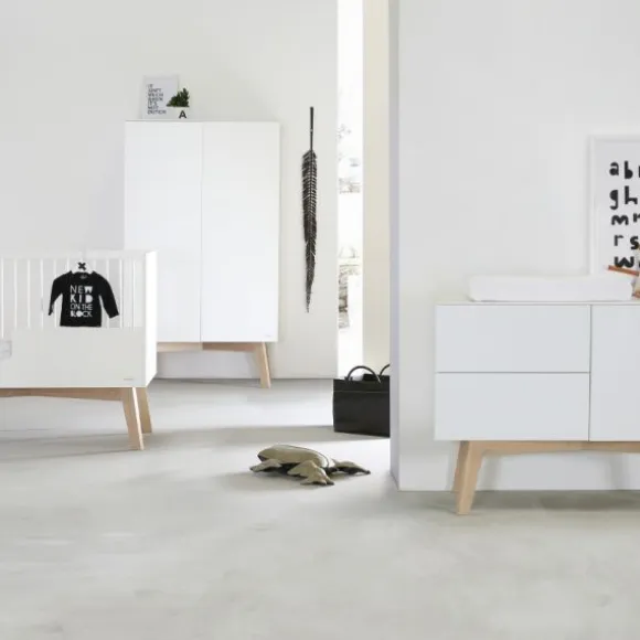 Kidsmill Sixties Kledingkast 2-Deurs Wit Mat / Naturel