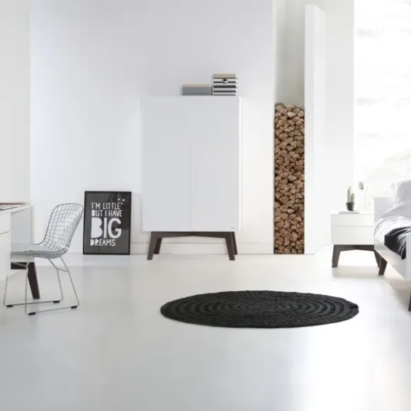 Kidsmill Sixties Kledingkast 3-deurs Wit Mat / Walnoot