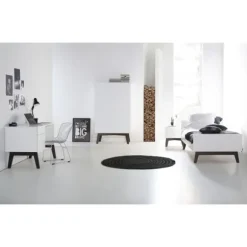 Kidsmill Sixties Kledingkast 3-deurs Wit Mat / Walnoot