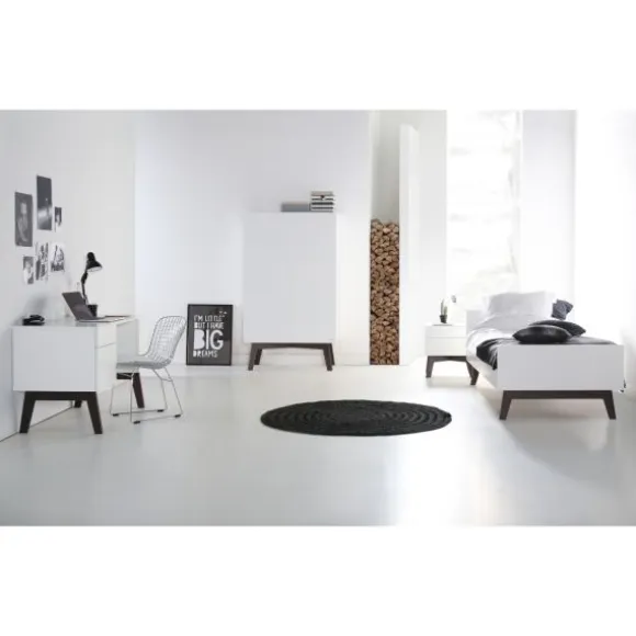 Kidsmill Sixties Kledingkast 3-deurs Wit Mat / Walnoot