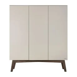Kidsmill Sixties Kledingkast 3-deurs Oatmeal / Walnoot
