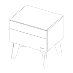 Kidsmill Sixties Nachtkastje Wit Mat / Naturel