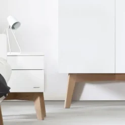 Kidsmill Sixties Nachtkastje Wit Mat / Naturel