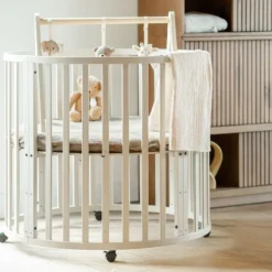 Kidsmill Soft Elegance II Boxmatras Hoes Rond Ø 90 cm - Iceblue