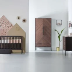 Kidsmill Vince Babybed Black / Oak 70 x 140 cm