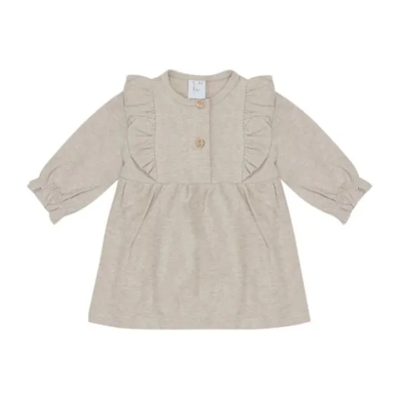 Klein Baby Ruffle Jurk - Mt. 50 - Beige Melange