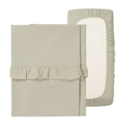 Koeka Faro Ruffle Set Ledikant - Laken En Hoeslaken - Caffe