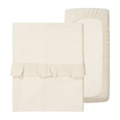 Koeka Faro Ruffle Set Ledikant - Laken En Hoeslaken - Caffe