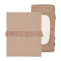 Koeka Faro Ruffle Set Ledikant - Laken En Hoeslaken - Caffe
