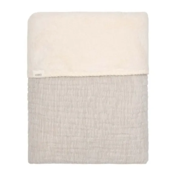 Koeka Ledikantdeken Teddy - Rivoli - Stone - 100x150 cm