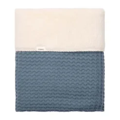 Koeka Oslo Wiegdeken - Maat 100 x 75 - Wafel/Teddy - Bluestone