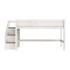Life Time Halfhoogslaper Deluxe - White Wash - 120 cm - Met Trapkast