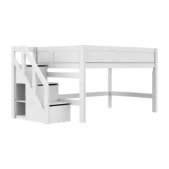 Life Time Halfhoogslaper Deluxe - White Wash - 120 cm - Met Trapkast