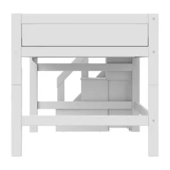 Life Time Halfhoogslaper Deluxe - White Wash - 120 cm - Met Trapkast