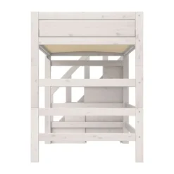 Life Time Hoogslaper Deluxe - White Wash - 177 cm - 120 cm - Met Trapkast