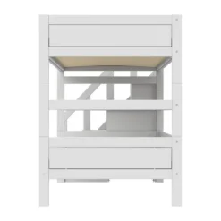 Life Time Stapelbed Deluxe - White Wash - 120 cm - Met Trapkast